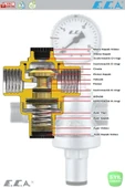 E.c.a 1/2 Manometreli Basınç Düşürücü Valf Pistonlu 602111005 - 2