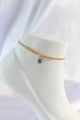 MuI MuI 316L Çelik Gold Renk Minimal Nazar Boncuklu Halhal - 1