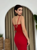 Papalia Sırt Detaylı Elbise - 3