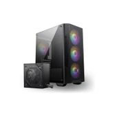 MSI MAG FORGE M100A D60 AKRİLİK YAN PANEL 3X120MM 1X120MM ARGB FAN 600W 80+ PSU MATX GAMING KASA thumbnail 1