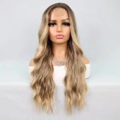 Kumral Dore Sarı Ombre Balköpüğü Röfleli Tül Peruk thumbnail 2