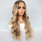 Kumral Dore Sarı Ombre Balköpüğü Röfleli Tül Peruk thumbnail 3