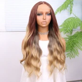 Bakır Kumral Balköpüğü Ombreli Fiber Sentetik Tül Peruk thumbnail 2