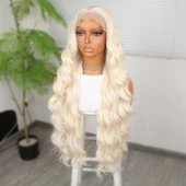 Beyaz Platin Ekstra Uzun Fiber Sentetik Dalgalı Tül Peruk thumbnail 3