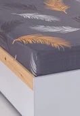 Upstyle Pes Lastikli Çarşaf Seti Tek Kişilik Olivia Altın-Gri thumbnail 2