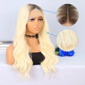 Kumral Platin Ombreli Fiber Sentetik Tül Peruk thumbnail 4