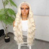 Beyaz Platin Ekstra Uzun Fiber Sentetik Dalgalı Tül Peruk thumbnail 1