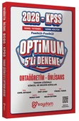 2026 KPSS Lise Ortaöğretim Ön Lisans Optimum 5 Deneme Fasikül Çözümlü Saydam Yayınları - 1