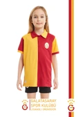 Galatasaray Orijinal Lisanslı Polo Yaka Çocuk T-Shirt + Bileklik + Atkı Set Hediyelik Ahşap Kutulu - 2