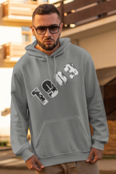 BJK 01 Gri Erkek Kapşonlu Sweatshirt - Hoodie - 2
