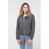 Kadın Gri Sweatshirt Fermuarli - 2