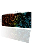 SonicTouch Mavi Turuncu Neon Matematik Tahtası Gamer Oyuncu Dikişsiz Sıvı Geçirmez Klavye Mouse Pad 32x70Cm - 2
