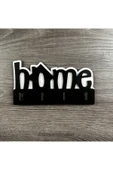 STEP AND MAKER Siyah Ahşap Home Duvar Dekoru Anahtar Askısı - 3
