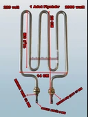 ENDER Düz M Tip 2000w Semaver Çaymatik Çay Kazanı Rezistansı 220V 8.5? Cr-Ni - 1