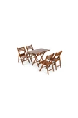 İspanya Takım (Masa 80x120) - Katlanır, Ahşap Bahçe, Teras, Balkon Takım - 1
