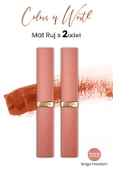 Loreal Paris Colors of Worth Color Riche Intense Volume Matte Ruj - 500 Beige Freedom x 2 Adet - 1