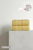 2'li Greek Sarı El Havlusu - 50x90 Cm, 225 Gr, %100 Pamuk, Spa Ve Otel Havlusu - 1