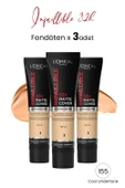 Loreal Paris Infaillible 32H Matte Cover Yüksek Kapatıcı Fondöten - 155 Soğuk Alt Ton 30 ml x 3 Adet - 1