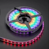 5metre silikonlu şerit LED 5050 DC12V RGB renkli (60Led/M) IP65 ışık aydınlatma lambası Kendinden yapışkanlı - 1
