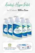Turmepa Sıvı Sabun 500 ml x 5 Adet ve Çamaşır Sulu Yüzey Temizlik 100' lü - 1