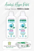 Green Clean Çamaşır Deterjanı 1 lt x 2 Adet ve Easy Clean Temizlik Havlusu 100' lü - 1