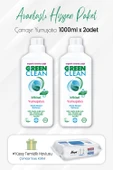 Green Clean Yumuşatıcı Lavanta 1 lt x 2 Adet ve Çamaşır Sulu Temizlik Havlusu 100' lü - 1