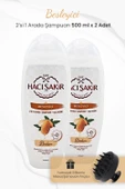 Hacı Şakir Badem 2si 1 Arada Şampuan 500 ml x 2 Adet ve Şampuan Fırçası Siyah - 1