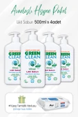 Green Clean Likit Sabun 500 ml x 4 Adet ve Çamaşır Sulu Yüzey 100' lü - 1