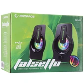 Rampage Speaker Rms-G7 Falsetto 2.0 6 Watt Rgb Ledlı Yeşıl Multımedıa Gamıng Usb Hoparlör - 5