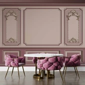 3D Mor Panel Altın Motif Duvar Kağıdı Baskı thumbnail 5