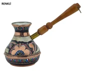 Bakır Sade Zarif Minimal 500ml Türk Kahvesi Renkli Rus Cezvesi - 1