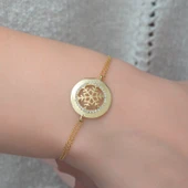 925 Ayar Gümüş Gold Kar Tanesi Bileklik - 3