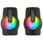Rampage Speaker Rms-G7 Falsetto 2.0 6 Watt Rgb Ledlı Yeşıl Multımedıa Gamıng Usb Hoparlör - 1