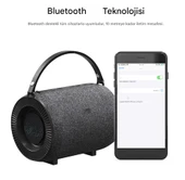 Stereo Bas Yüksek Ses Taşınabilir Kablosuz Bluetooth Hoparlör USB AUX MP3 Müzik Keyfi - 3