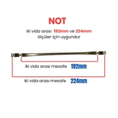 5 Adet Metal Ezgi Mobilya Çekmece Dolap Kulpu Krom 192-224mm - 2