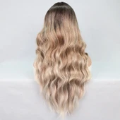 Kumral Platin Ombre Balköpüğü Röfleli Tül Peruk thumbnail 5