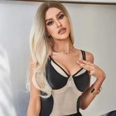 Açık Kumral Platin Ombreli Dalgalı Tül Peruk thumbnail 4