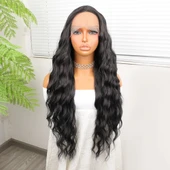 Siyah Su Dalgalı Fiber Sentetik Tül Peruk thumbnail 5