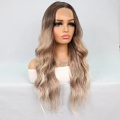 Kumral Platin Ombre Balköpüğü Röfleli Tül Peruk thumbnail 3