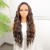 Kahverengi Balköpüğü Işıltılı Su Dalgalı Tül Peruk thumbnail 1