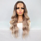 Kumral Platin Ombre Balköpüğü Röfleli Tül Peruk thumbnail 1