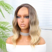 Kumral / Dore Sarı Röfleli Küt Tül Peruk thumbnail 4