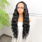 Siyah Su Dalgalı Fiber Sentetik Tül Peruk thumbnail 3