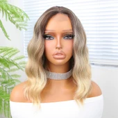 Kumral / Dore Sarı Röfleli Küt Tül Peruk thumbnail 2