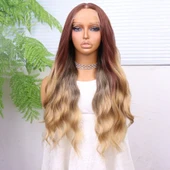 Bakır Kumral Balköpüğü Ombreli Fiber Sentetik Tül Peruk thumbnail 1