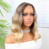 Kumral / Dore Sarı Röfleli Küt Tül Peruk thumbnail 3