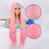 Şeker Pembesi Ekstra Uzun Tül Peruk thumbnail 4