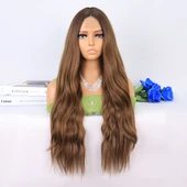 Koyu Kumral Açık Kumral Ombreli Tül Peruk thumbnail 5