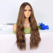 Koyu Kumral Açık Kumral Ombreli Tül Peruk thumbnail 2