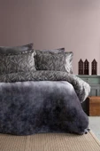 Apricitas HOME Darcy Gri My Touch %100 Pamuk Çift Kişilik Battaniyeli Nevresim Takımı - 1